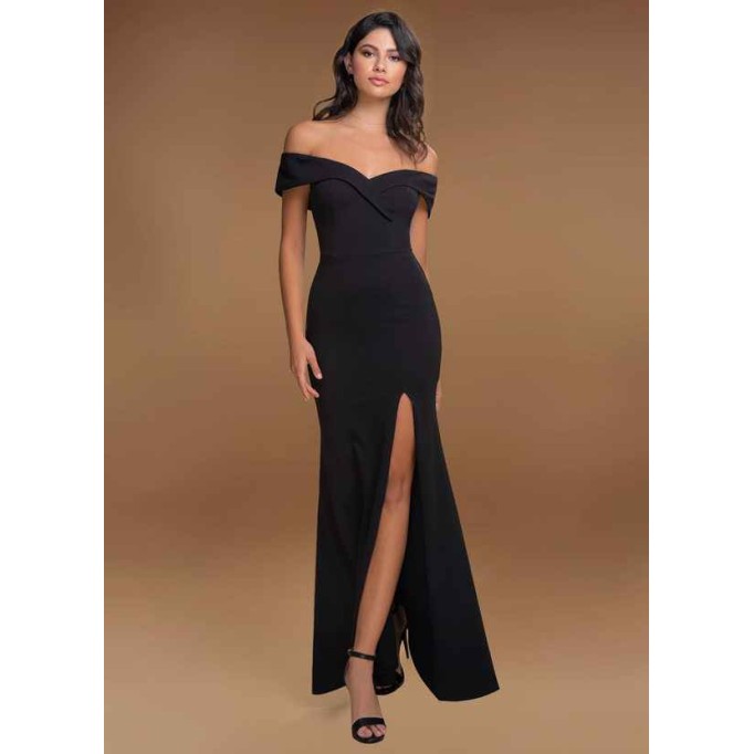 Blush Mark My Valentine Black Stretch Crepe Maxi Dress