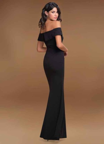 Blush Mark My Valentine Black Stretch Crepe Maxi Dress