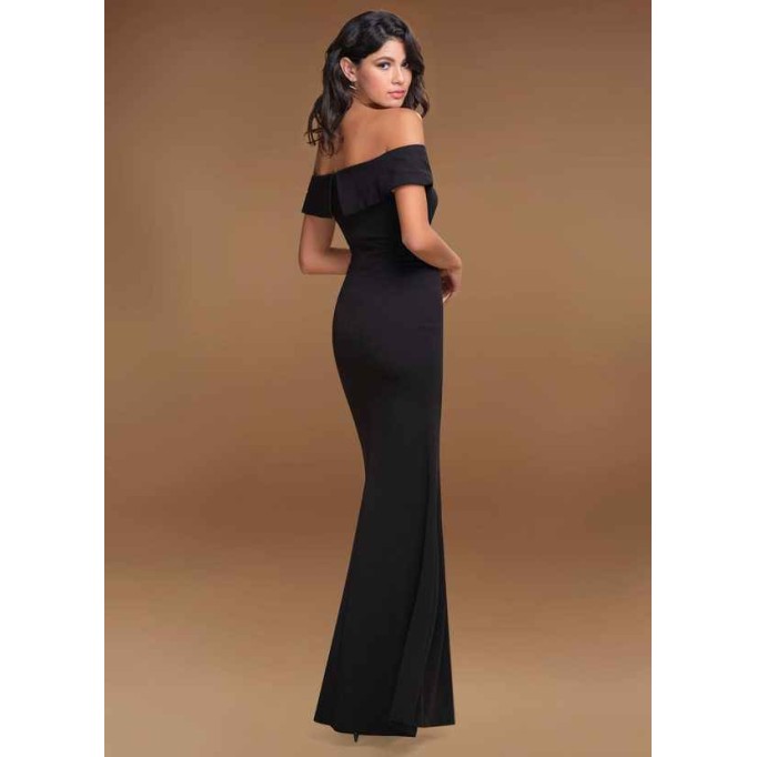 Blush Mark My Valentine Black Stretch Crepe Maxi Dress