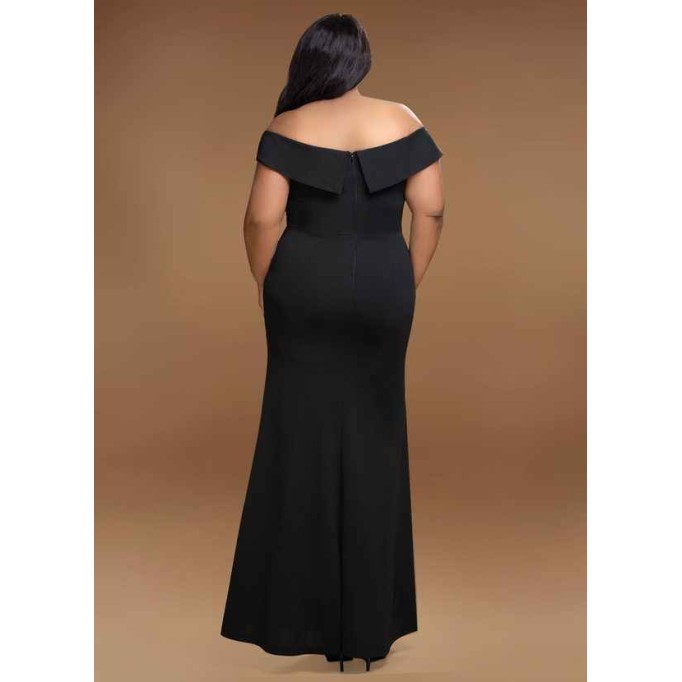 Blush Mark My Valentine Black Stretch Crepe Maxi Dress