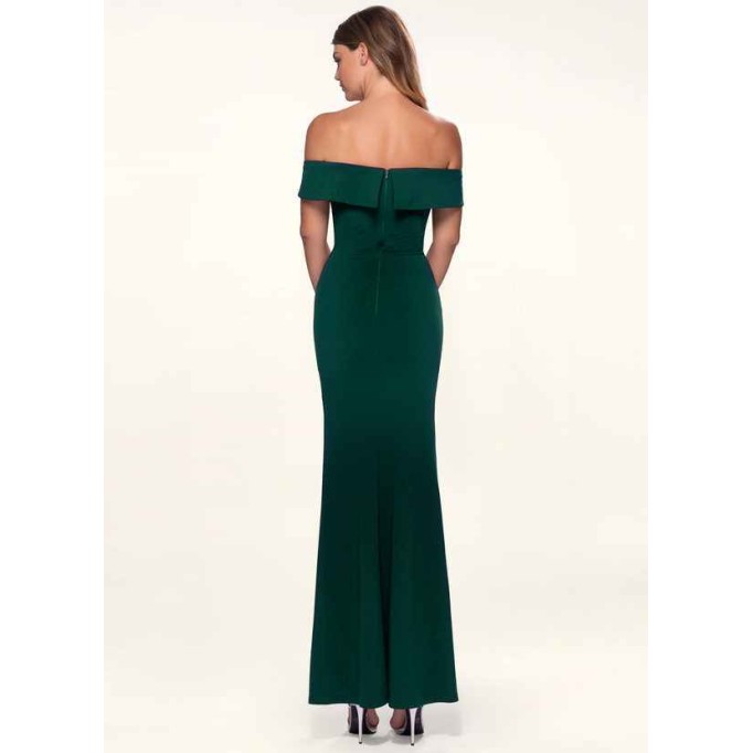 Blush Mark My Valentine Dark Emerald Stretch Crepe Maxi Dress