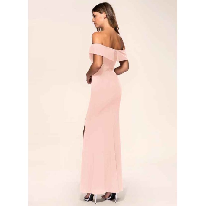 Blush Mark My Valentine Pink Stretch Crepe Maxi Dress