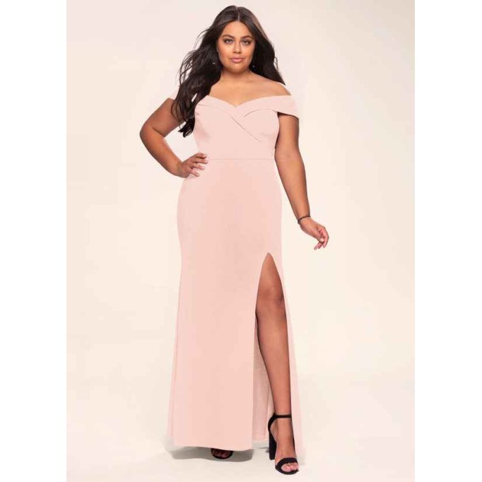 Blush Mark My Valentine Pink Stretch Crepe Maxi Dress