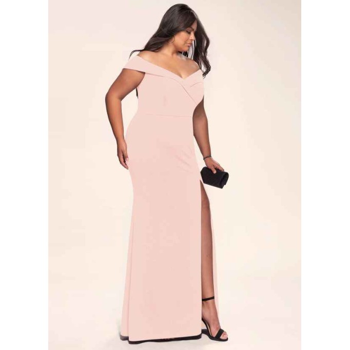 Blush Mark My Valentine Pink Stretch Crepe Maxi Dress