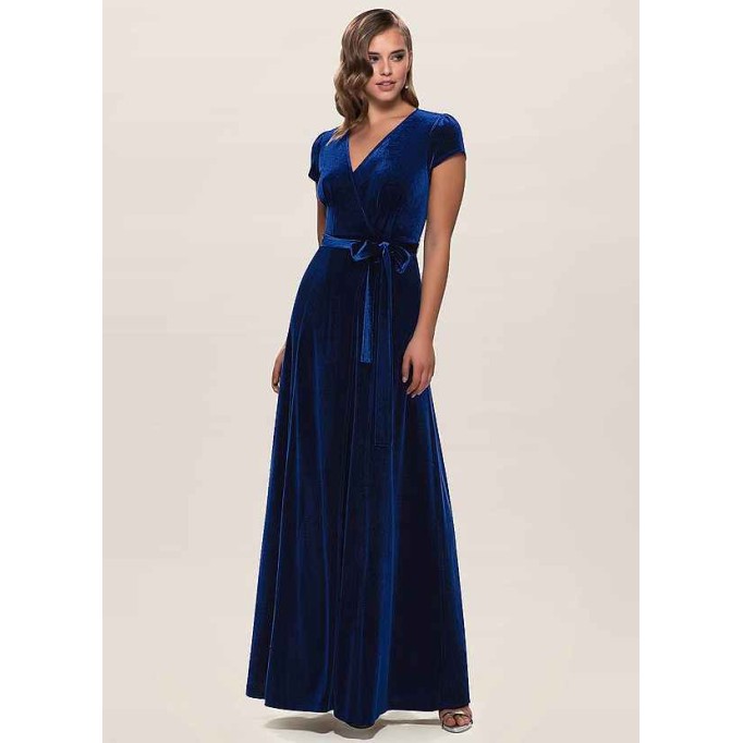 Blush Mark Dreaming Of You Navy Blue Velvet Maxi Dress