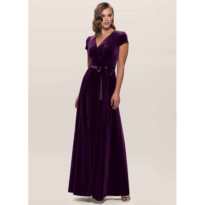 Blush Mark Dreaming Of You Purple Velvet Maxi Dress