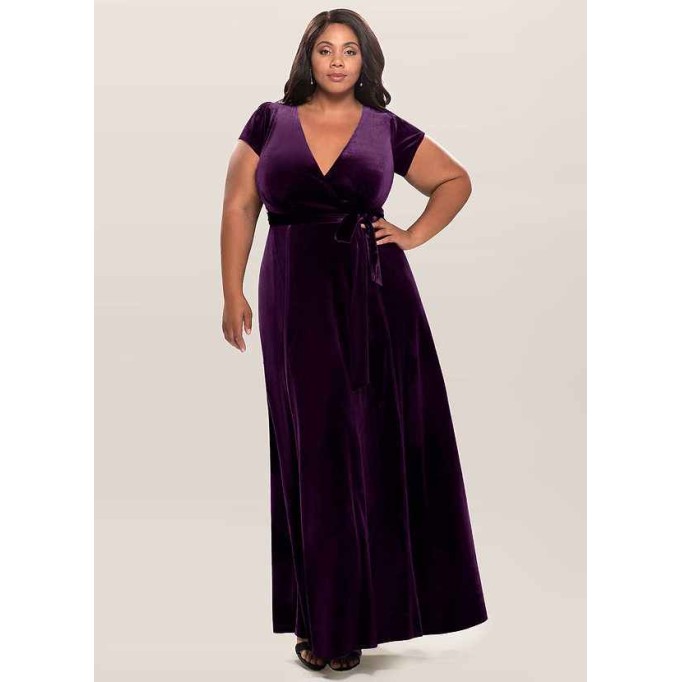 Blush Mark Dreaming Of You Purple Velvet Maxi Dress