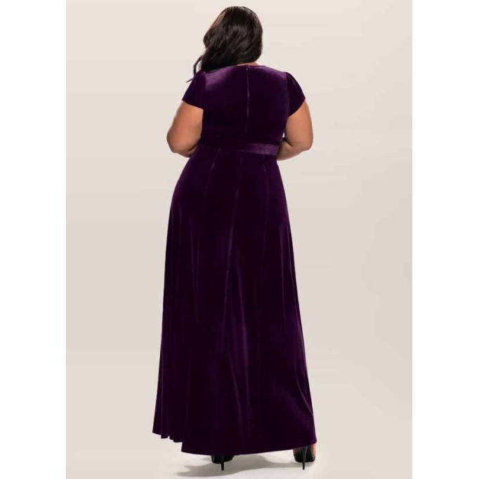 Blush Mark Dreaming Of You Purple Velvet Maxi Dress