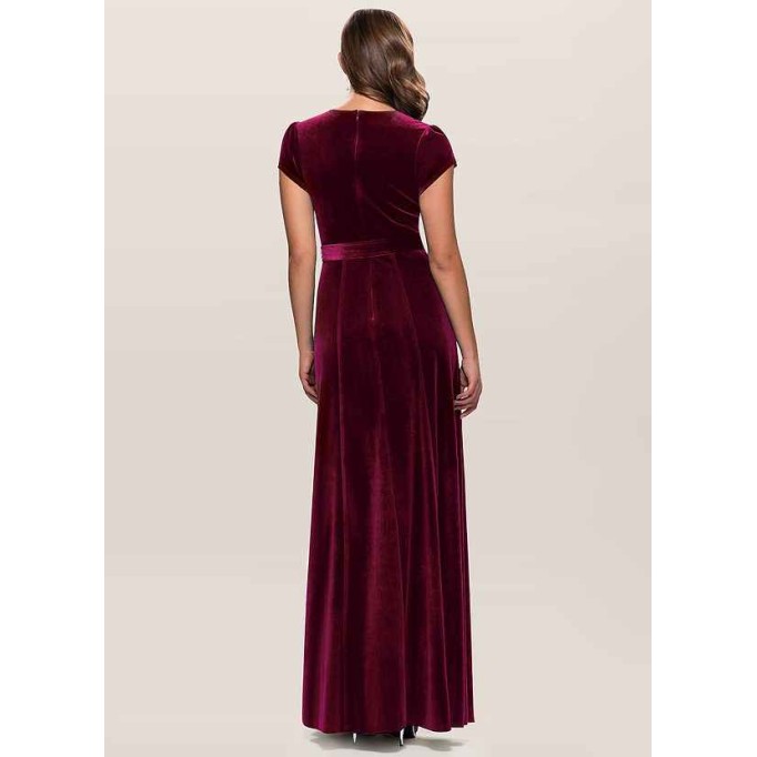 Blush Mark Dreaming Of You Cabernet Velvet Maxi Dress