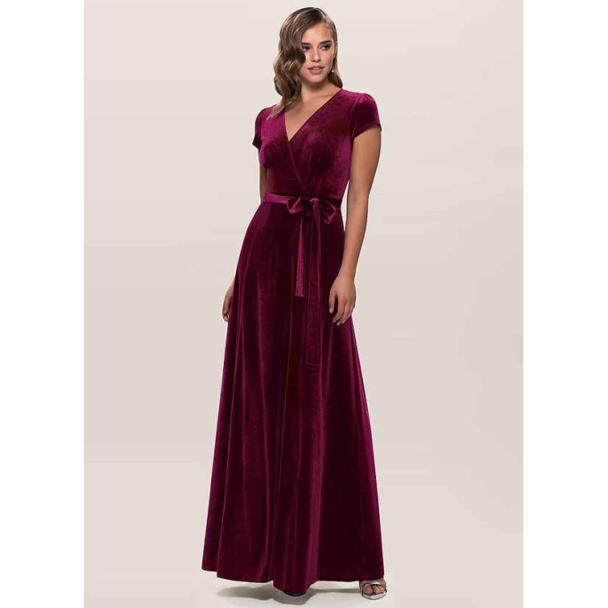 Blush Mark Dreaming Of You Cabernet Velvet Maxi Dress