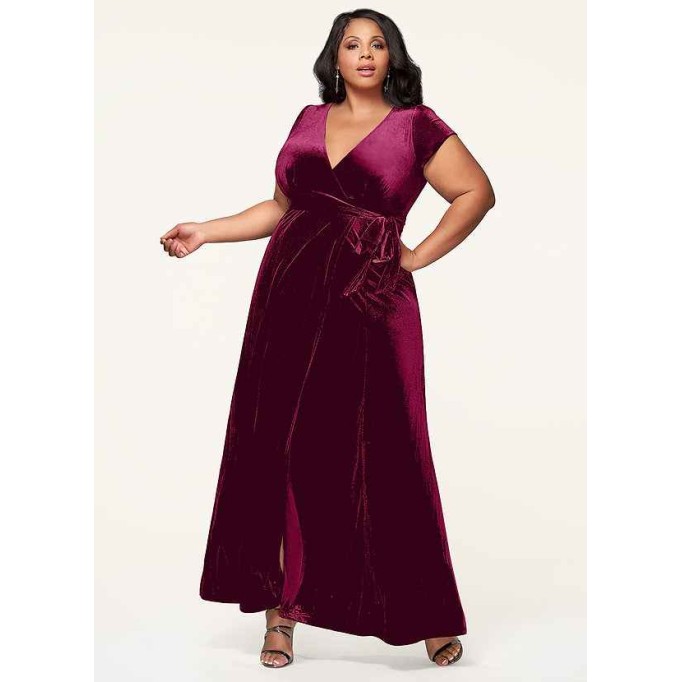 Blush Mark Dreaming Of You Cabernet Velvet Maxi Dress