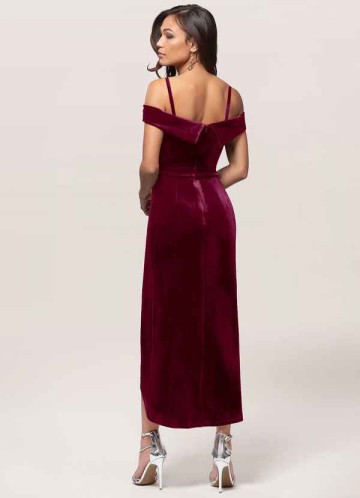 Blush Mark Sweet Desire Cabernet Velvet Midi Dress