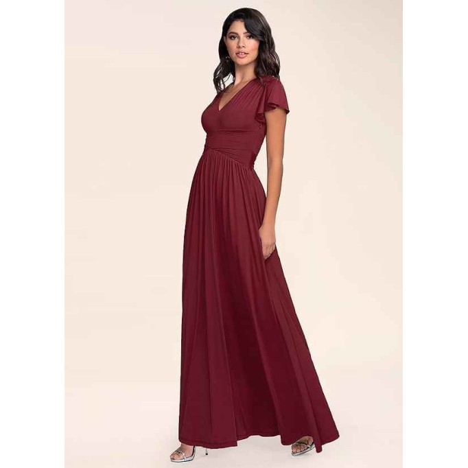 Blush Mark Earnest Of Style Burgundy Jersey Maxi Dress