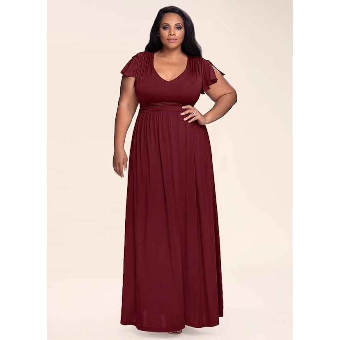 Blush Mark Earnest Of Style Burgundy Jersey Maxi Dress