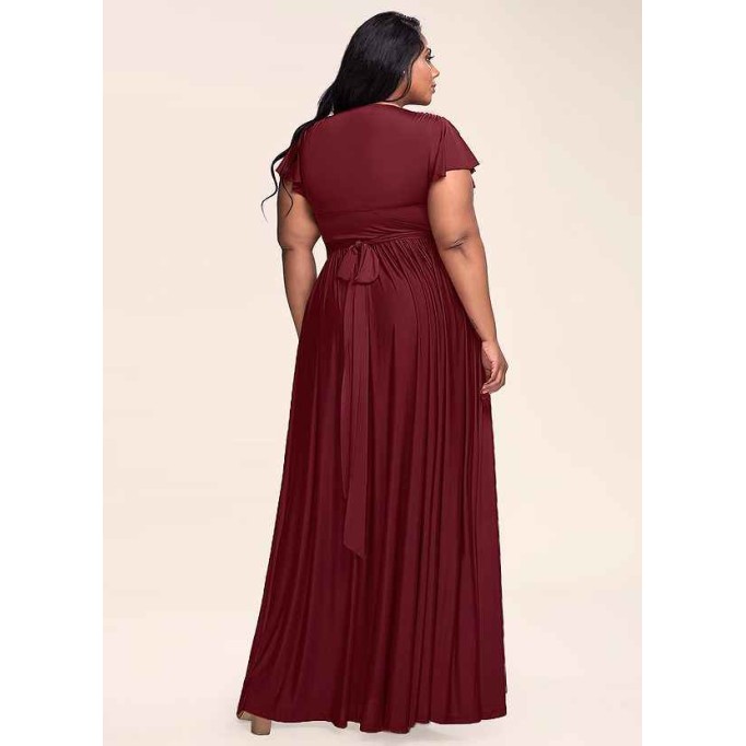 Blush Mark Earnest Of Style Burgundy Jersey Maxi Dress