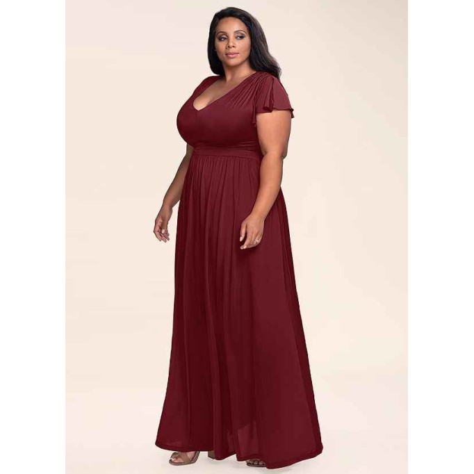 Blush Mark Earnest Of Style Burgundy Jersey Maxi Dress