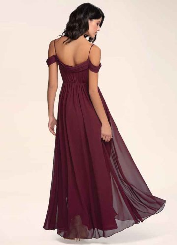 Blush Mark Philosophy Of Love Cabernet Chiffon Maxi Dress