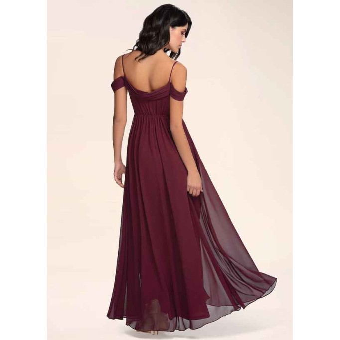 Blush Mark Philosophy Of Love Cabernet Chiffon Maxi Dress