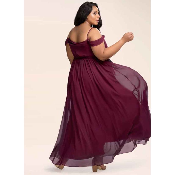 Blush Mark Philosophy Of Love Cabernet Chiffon Maxi Dress