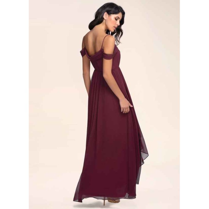 Blush Mark Philosophy Of Love Cabernet Chiffon Maxi Dress