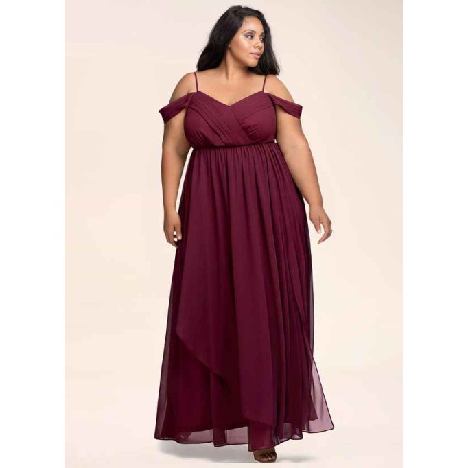 Blush Mark Philosophy Of Love Cabernet Chiffon Maxi Dress