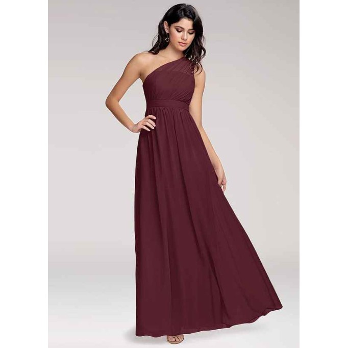 Blush Mark Magical Day Cabernet Chiffon Maxi Dress