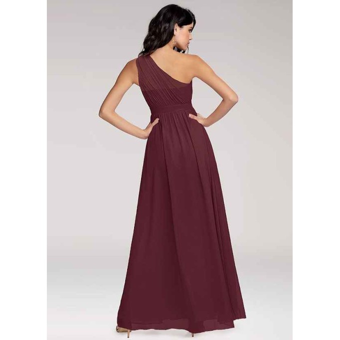 Blush Mark Magical Day Cabernet Chiffon Maxi Dress