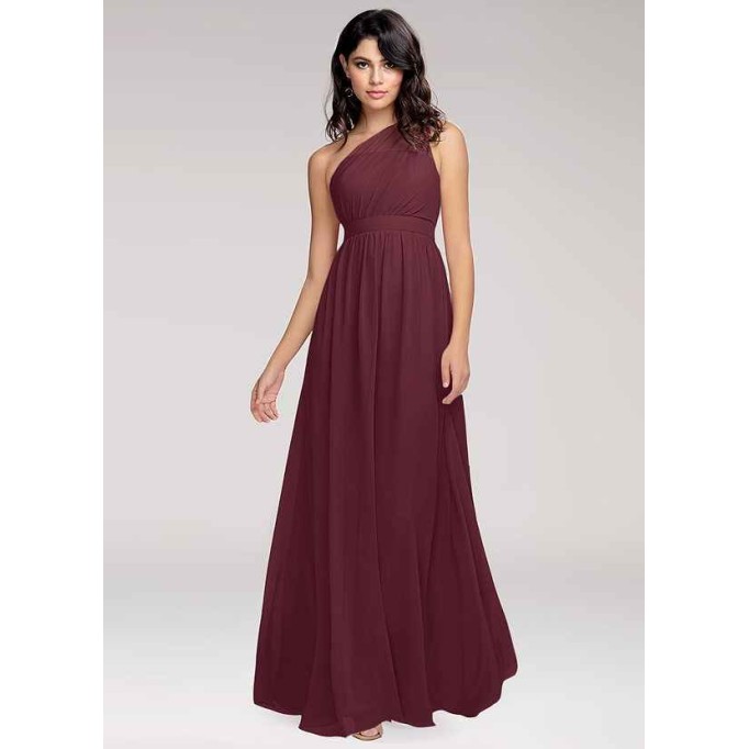 Blush Mark Magical Day Cabernet Chiffon Maxi Dress