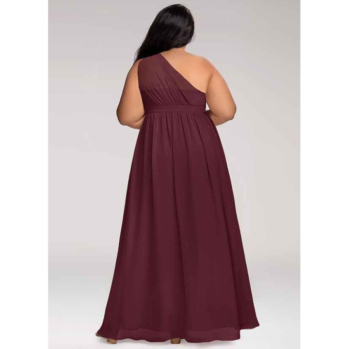 Blush Mark Magical Day Cabernet Chiffon Maxi Dress