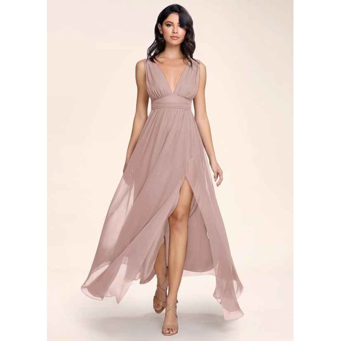 Blush Mark Dancing Queen Dusty Rose Chiffon Maxi Dress