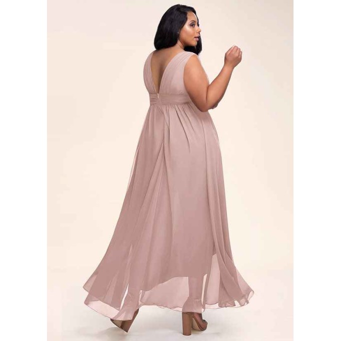 Blush Mark Dancing Queen Dusty Rose Chiffon Maxi Dress