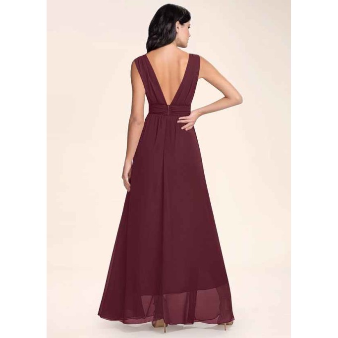 Blush Mark Dancing Queen Cabernet Chiffon Maxi Dress