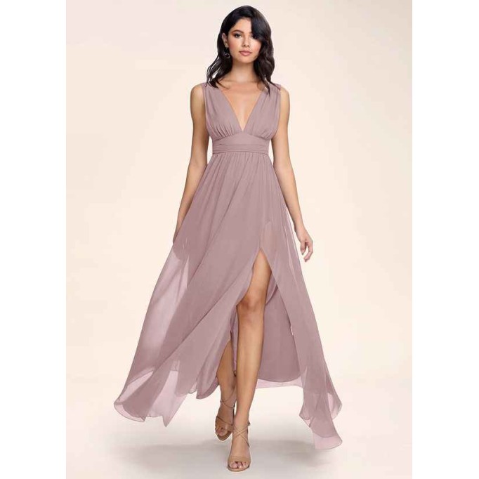 Blush Mark Dancing Queen Vintage Mauve Chiffon Maxi Dress