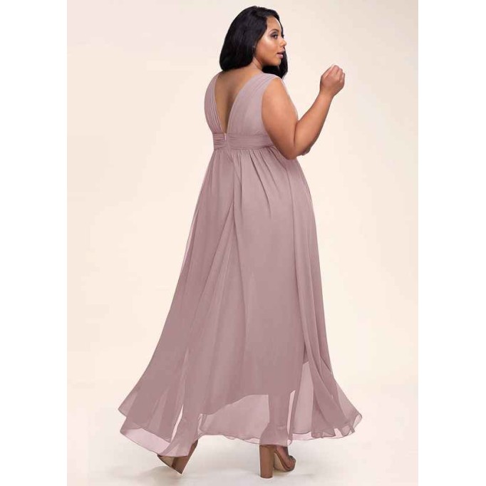 Blush Mark Dancing Queen Vintage Mauve Chiffon Maxi Dress