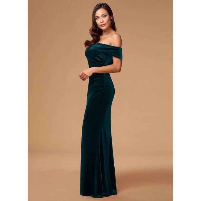 Blush Mark Sweet Thing Dark Green Velvet Maxi Dress