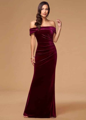 Blush Mark Sweet Thing Cabernet Velvet Maxi Dress