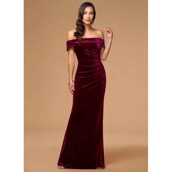 Blush Mark Sweet Thing Cabernet Velvet Maxi Dress