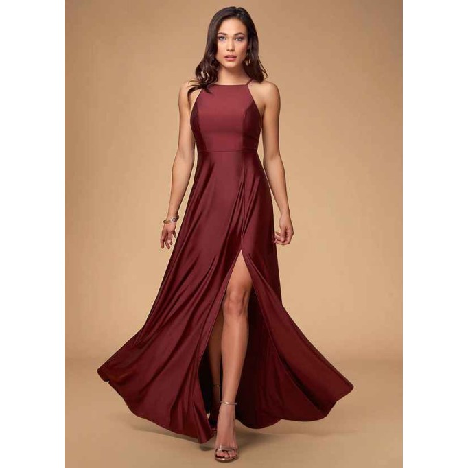 Blush Mark City Of Light Cabernet Maxi Dress