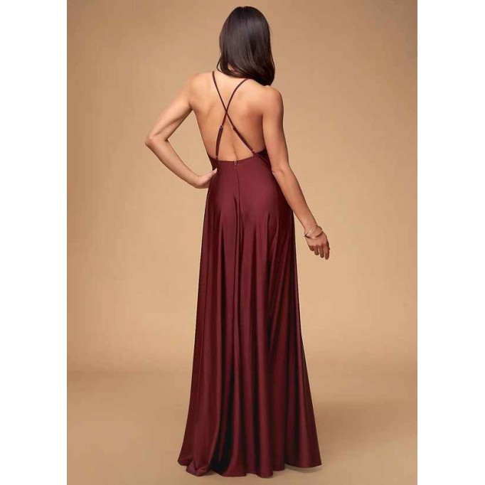 Blush Mark City Of Light Cabernet Maxi Dress