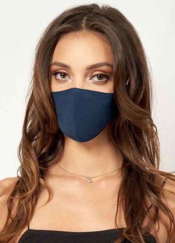 Non-medical Solid Color Cotton Reusable Face Mask Dark Navy