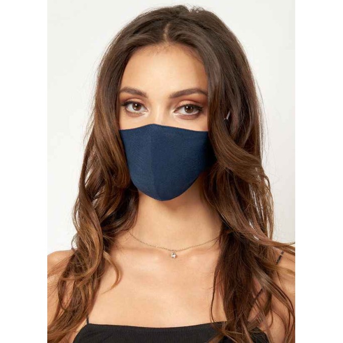 Non-medical Solid Color Cotton Reusable Face Mask Dark Navy