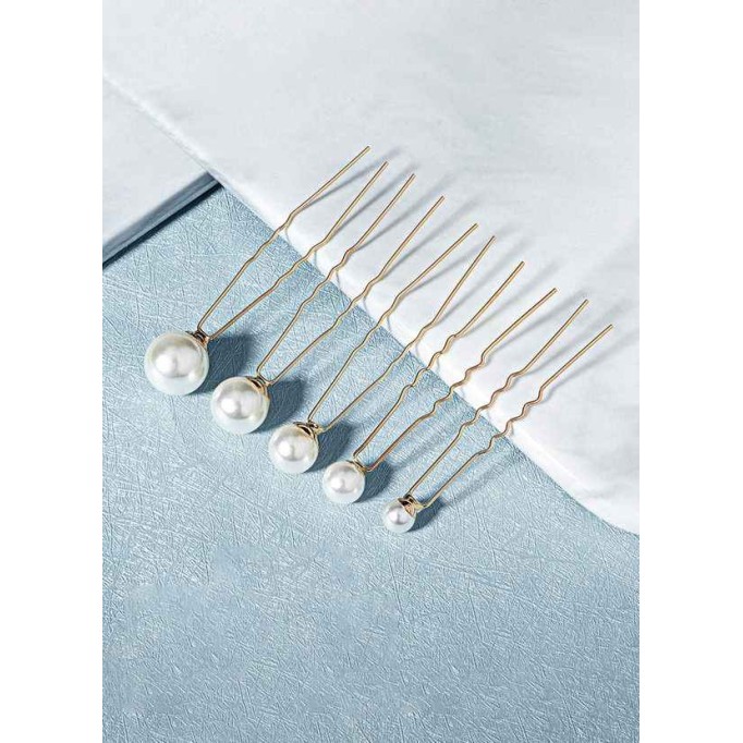 Singular Pearl Hairpins Set