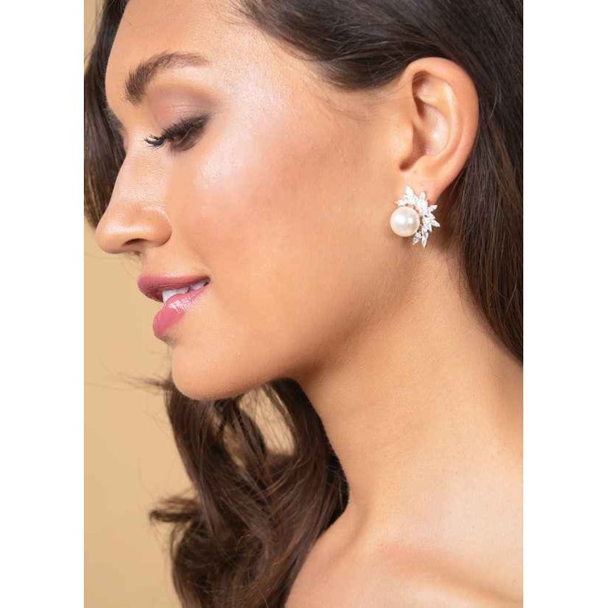 Elle Crystal and Pearl Statement Earrings