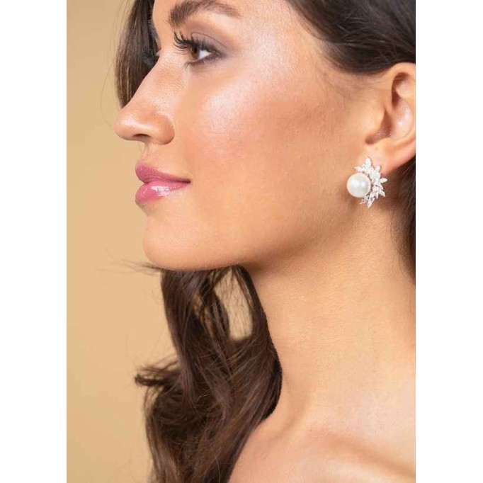 Elle Crystal and Pearl Statement Earrings