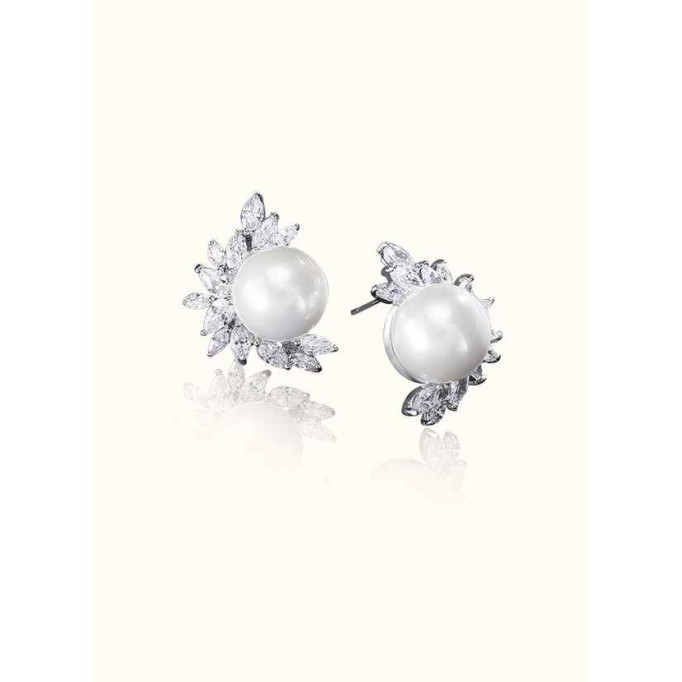 Elle Crystal and Pearl Statement Earrings