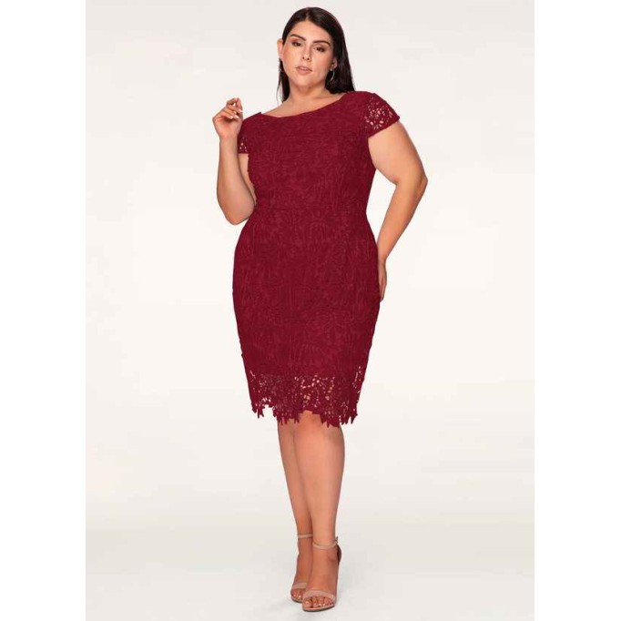 Blush Mark Heavenly Kiss Burgundy Lace Bodycon Short Dress