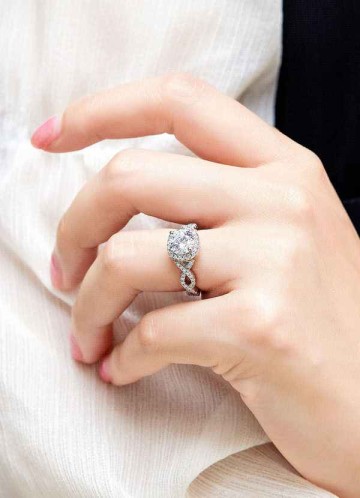 Swirling Hearts CZ Ring