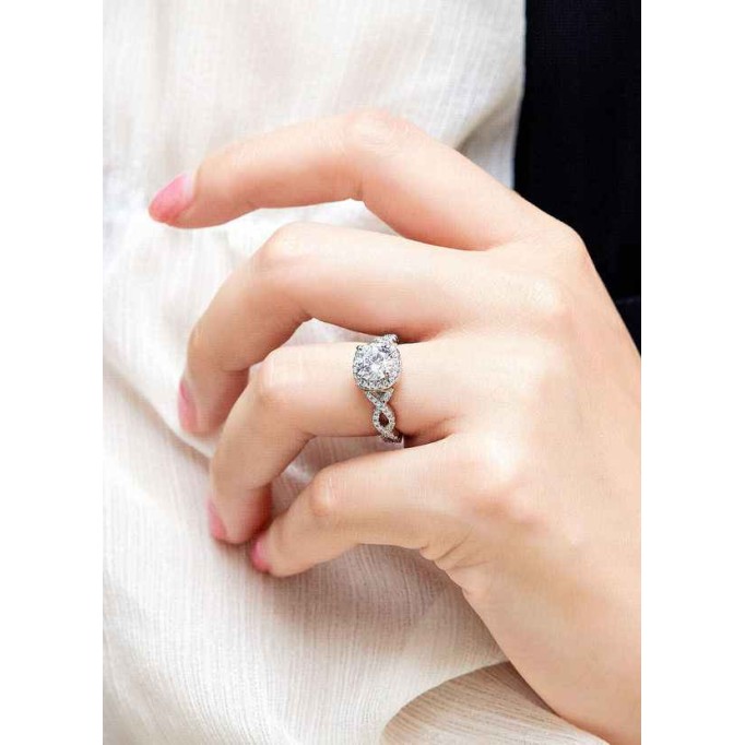 Swirling Hearts CZ Ring