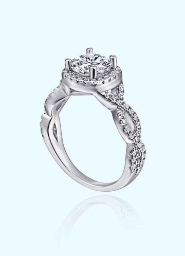 Swirling Hearts CZ Ring