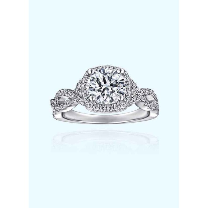 Swirling Hearts CZ Ring